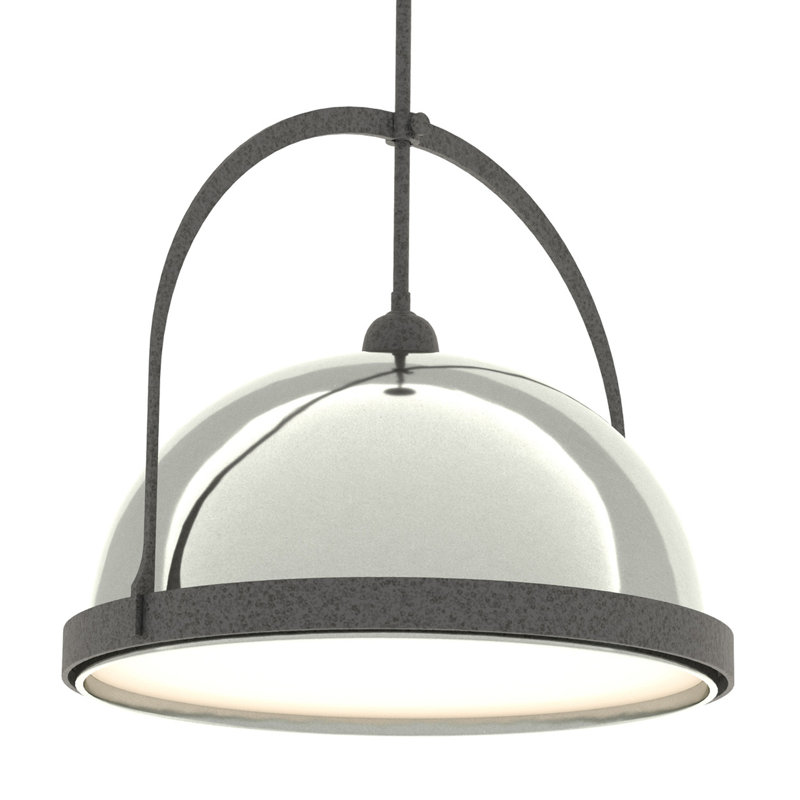 Atlas 1 - Light Single Dome Pendant, Natural Iron, Sterling, 22.3" - 67.3"