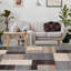 Tapis gris-brun 8 pi x 10 pi patchwork