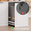 Meuble-poubelle coulissant pour poubelle de 49 litres avec rangement, blanc