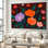 Impression d'art floral abstrait extra large - impression de fleur moderne orange vif pour la maison ou le bureau, très grand art mural encadré (assemblage requis)