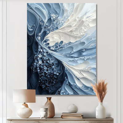 Abstract Sea Breeze Waves II - Coastal Metal Wall Decor, Nautical Metal Print