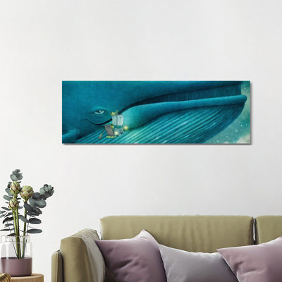 Finn And The Blue Whale by Terry Fan - Wrapped Canvas Panoramic Gallery-Wrapped Canvas Giclée