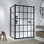 Cabine de douche rectangulaire coulissante simple encadrée avec barre à serviettes et panneau fixe Cyrus l 48 po x P 34 po x H 72 po