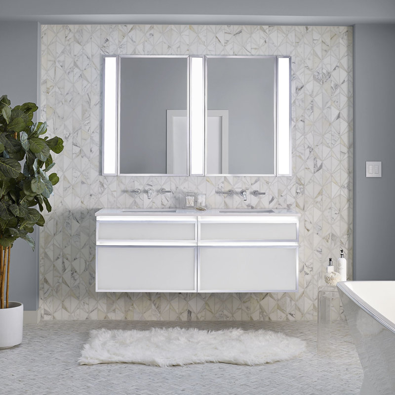 Base de meuble-lavabo avec cadre 30 po profils, Tiroir double, Non, Plage / chrome