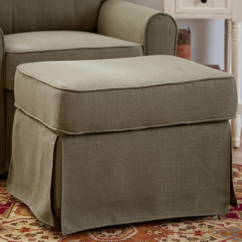 Smith Upholstered Ottoman, Greenwich Laurel