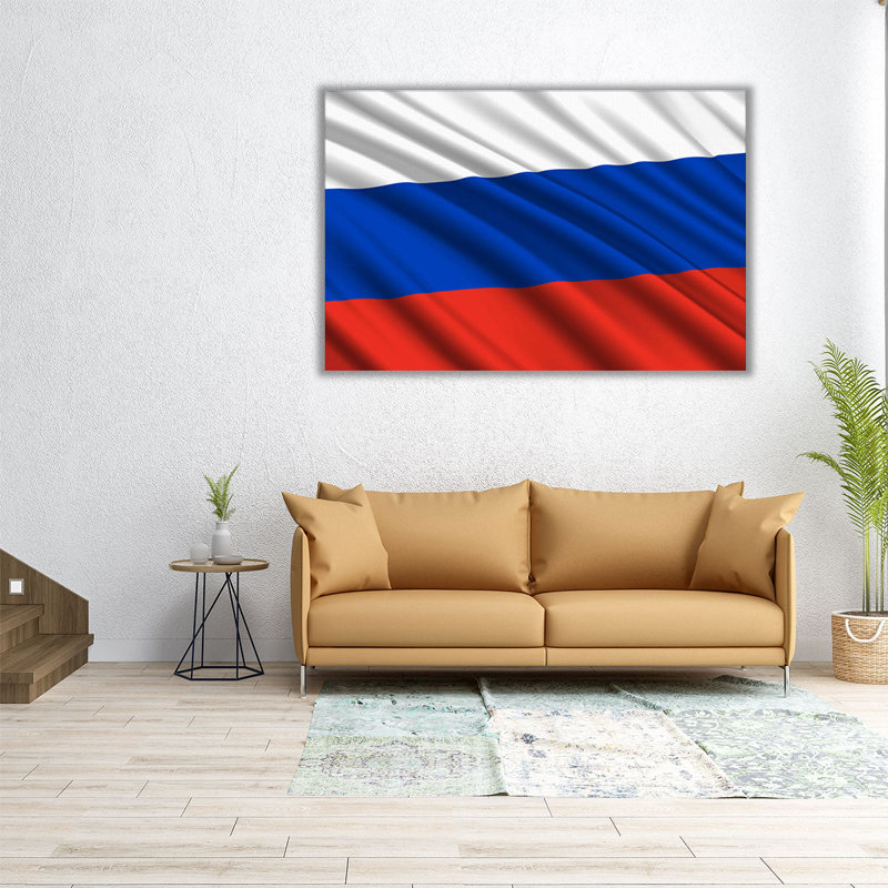 Drapeau russe, impression sur toile, H 20 po x l 30 po