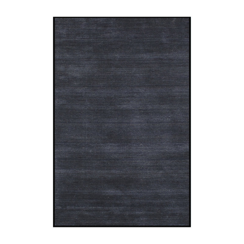 Tapis de zone noire contemporaine, Rectangle 5 pi x 7 pi