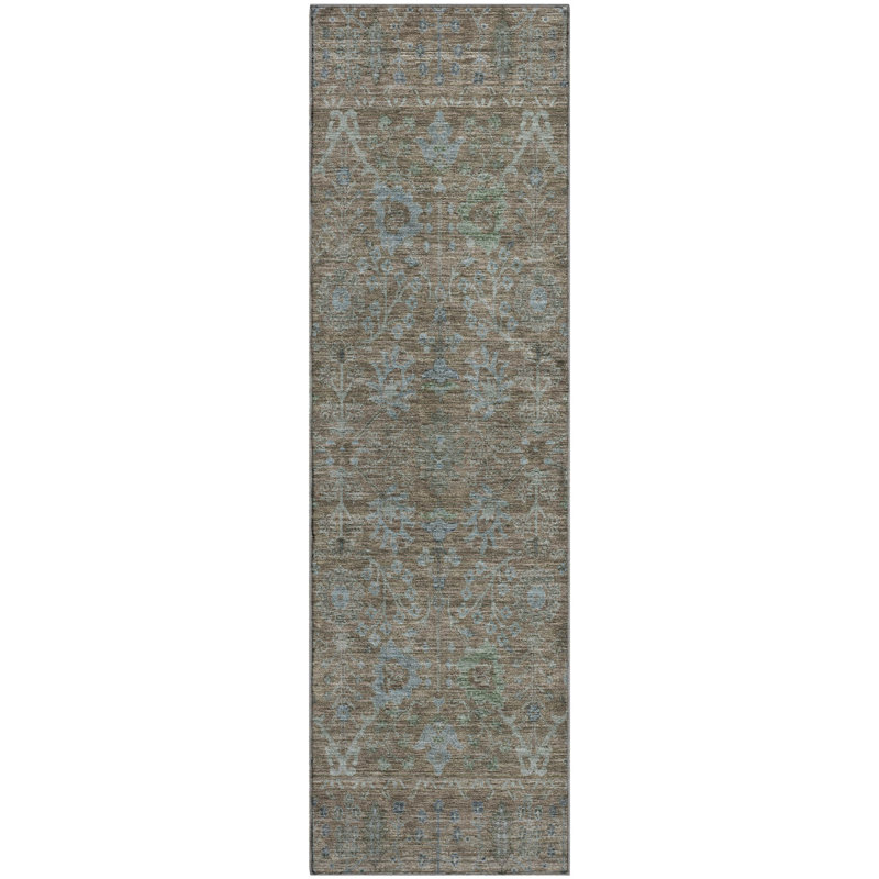 Premium Machine Washable Wayne AMF1106 Global Rug, Runner 2'3" x 7'6"