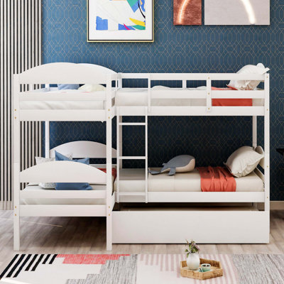 Twin L-Shaped Bunk bed with Trundle - Genci