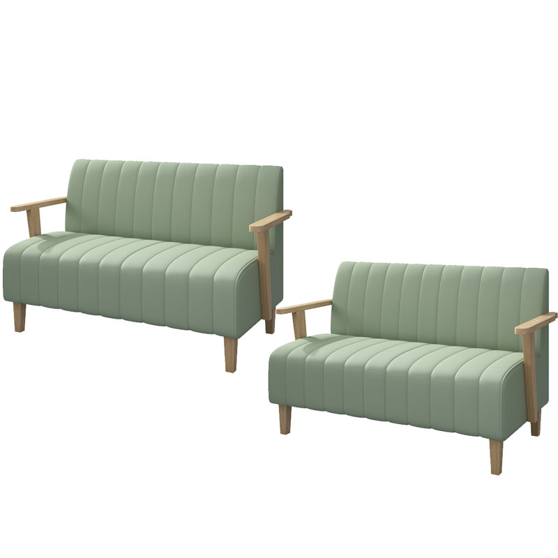 Ensemble de 2 canapés-lits en similicuir, Vert clair