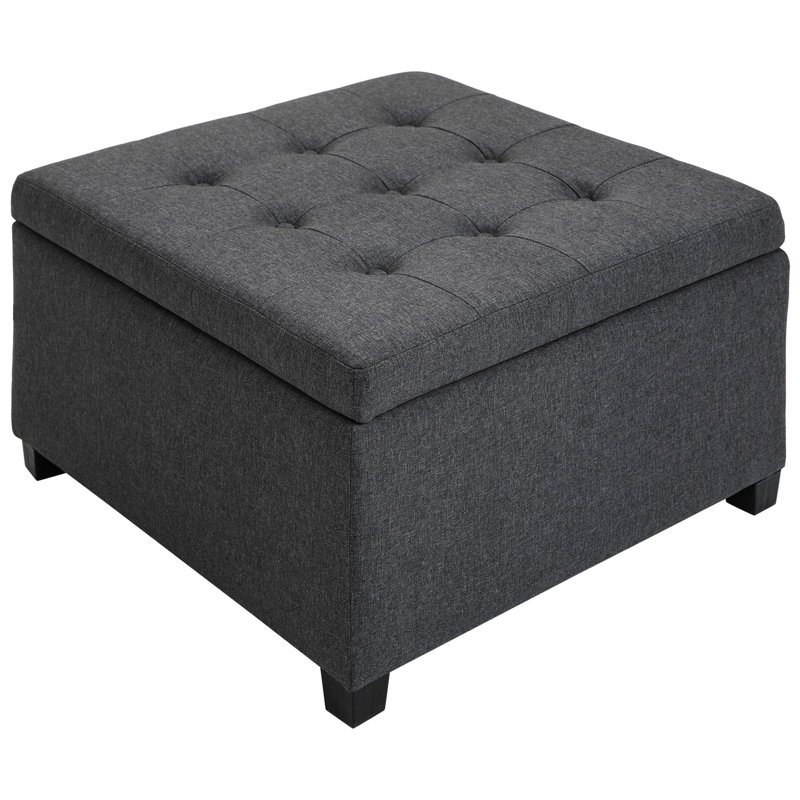 Rangement gris avec tissu. Style rétro pour chambre à coucher, salon, vestibule. Coussin moelleux, grand espace de rangement, structure en bois stable, tissu à charnière Pour un style rétro, un siège spacieux