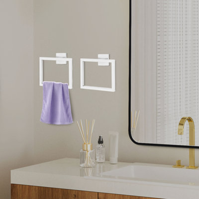 Ensemble de 20 serviettes murales en acier inoxydable de style géométrique pour salle de bain