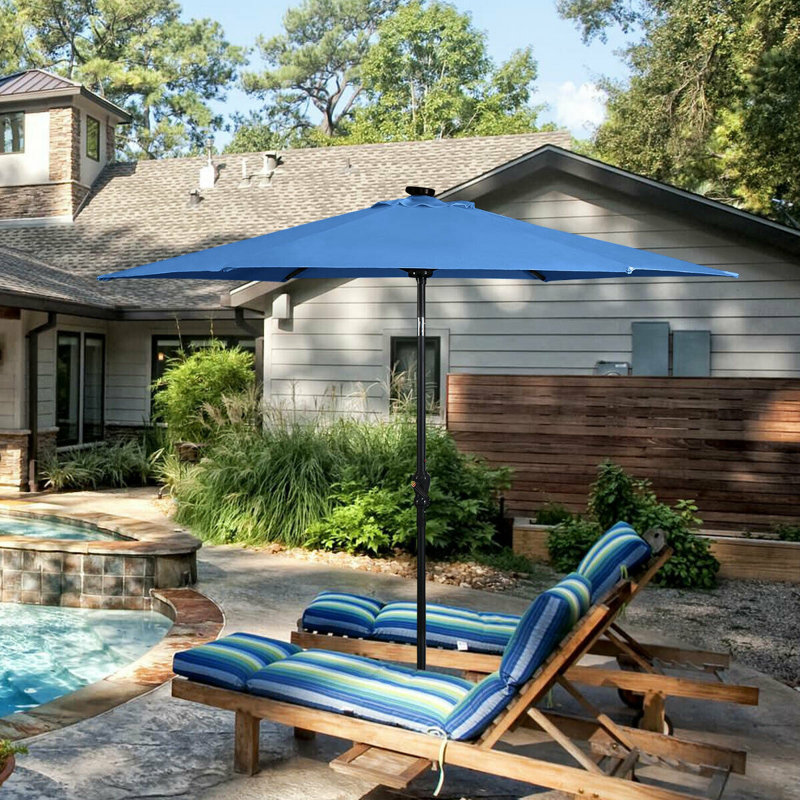 Parasol à énergie solaire Arlmont & Co., Bleu