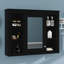Armoire à pharmacie murale avec miroir, armoire de rangement de salle de bain 35 po x 27,5 po avec 6 tablettes ouvertes, tablette réglable, charnières à fermeture en douceur
