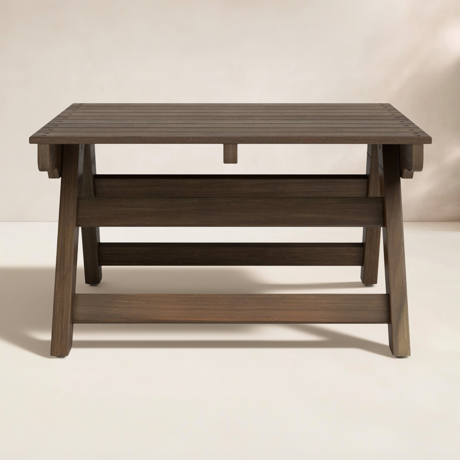 Bullock 19.75 " Acacia Patio Side Table, Gray