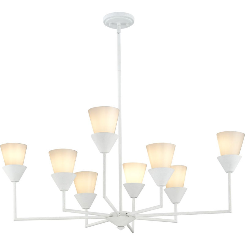 Pinellas 8 - Light Dimmable Tiered Chandelier, White Plaster