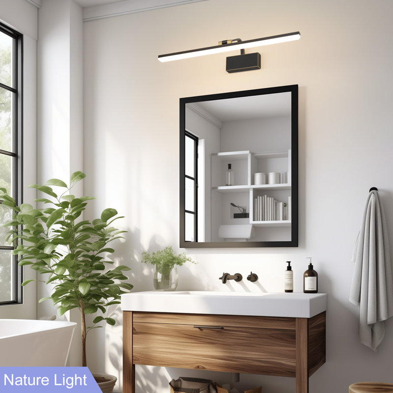 Iron LED Flush Mounted Sconce, Matte Black/Gold