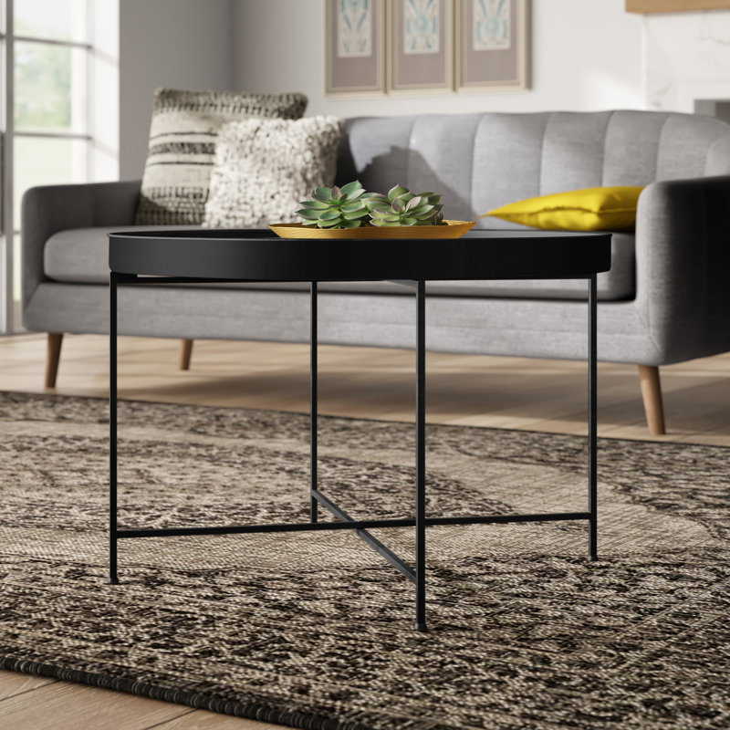 Table basse Dina, Noir, Miroir