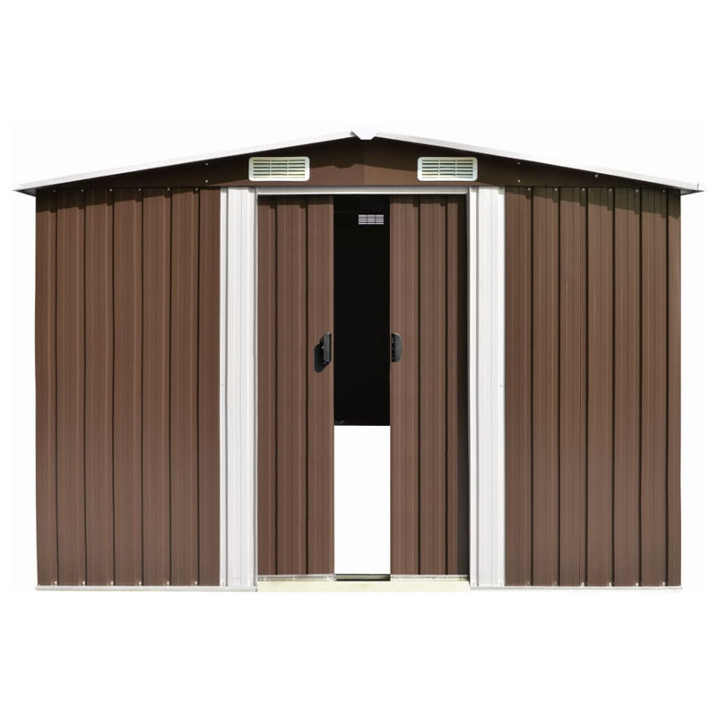 Garden Shed 257x779x181 cm Galvanised Steel, Brown
