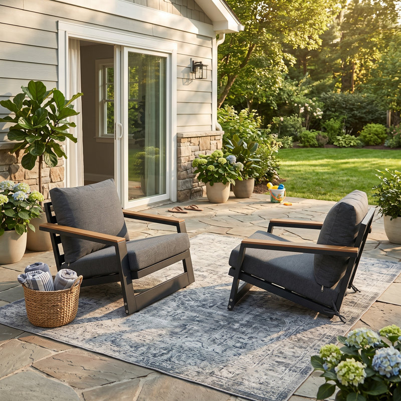 Ensemble de chaises de patio en aluminium, Gris