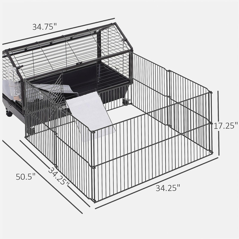 Cage à roulettes en métal pour petits animaux