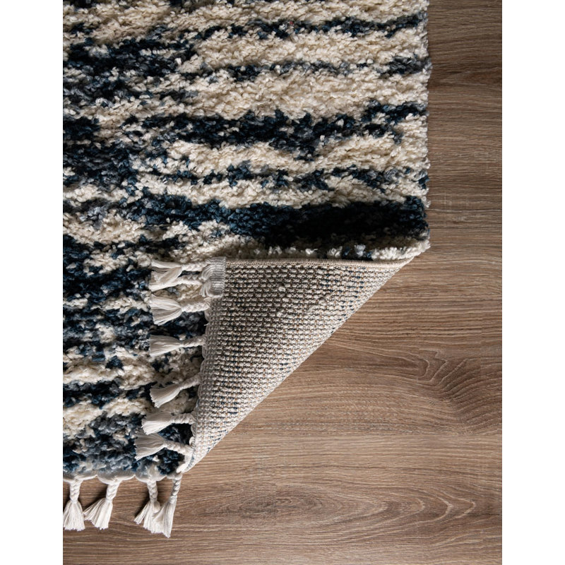 Tapis bleu / blanc Knupp, Rectangle 7 pi 1 po x 10 pi