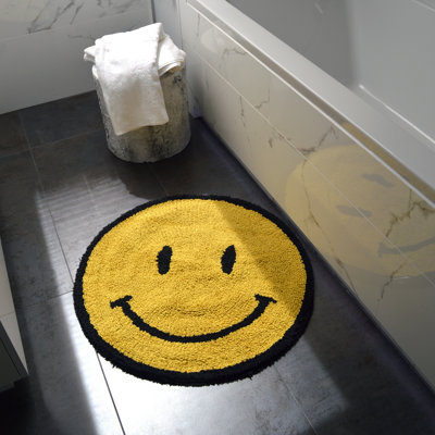 Creager Smiley Face Round Bath Mat