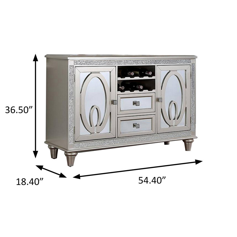 54.4"W Transitional Server, Silver