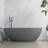 65" x 33" Dark Grey Freestanding Solid Surface Soaking Bathtub