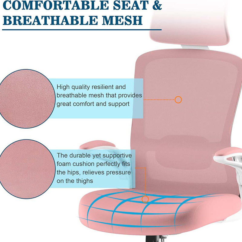 Game Chairs, High Back Ergonomic Desk Chair With Adjustable Lumbar Support And Headrest, Swivel Task Chair With Flip-Up Armrests For Guitar Playing