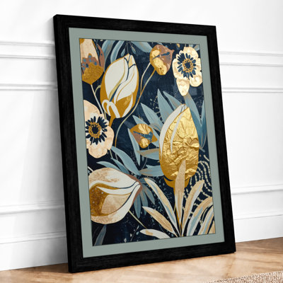 Golden Botanica Botanical - Framed Print