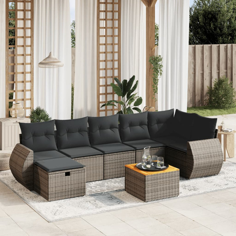 Ensemble de canapé de jardin Vidaxl gris