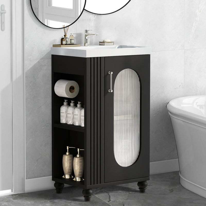 Meuble-lavabo moderne 20 "avec lavabo, Noir