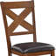 Ensemble de deux chaises d'appoint de salle à manger à dossier croisé espresso et brun