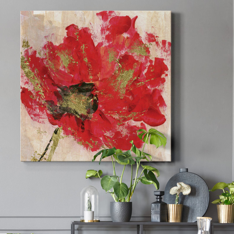 Red Infusion I - reproduction d'art sur toile tendue, H 32 po x l 32 po x P 1 po