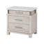 Ensemble de chambre pour grand lit en bois gris patiné avec détails blancs et argentés - Ensemble de 3 pièces avec 2 tables de chevet-131011051