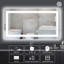 Miroir de salle de bain 60 po x 28 po à DEL avec lumières, miroirs de salle de bain rétro-éclairés et éclairés à l'avant pour le mur, anti-buée / à intensité variable / à mémoire / incassable / homologué ETL