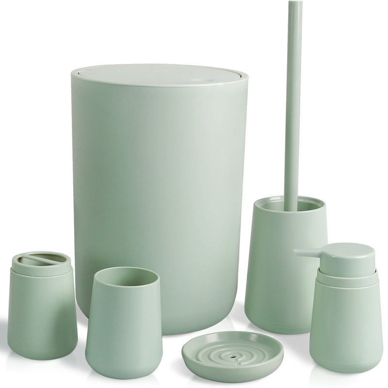 Denitta Bathroom Accessory Set, Green