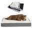 Petmaker Orthopedic Dog Bed - 2-Layer Memory Foam Dog Bed with Removable Sherpa Cover, Grey Bed and Blue Plaid Cover-69346024