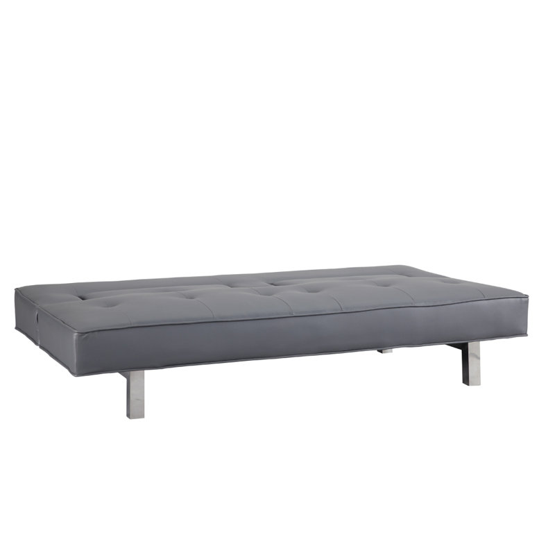 Canapé-lit Alisia, Faux cuir gris