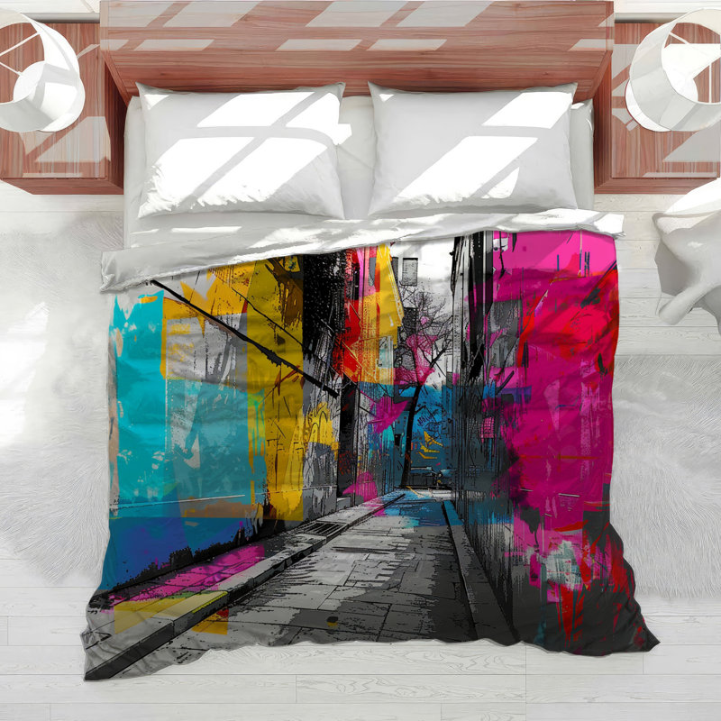 Édredon contemporain Graffiti Alley Bedding, Édredon simple