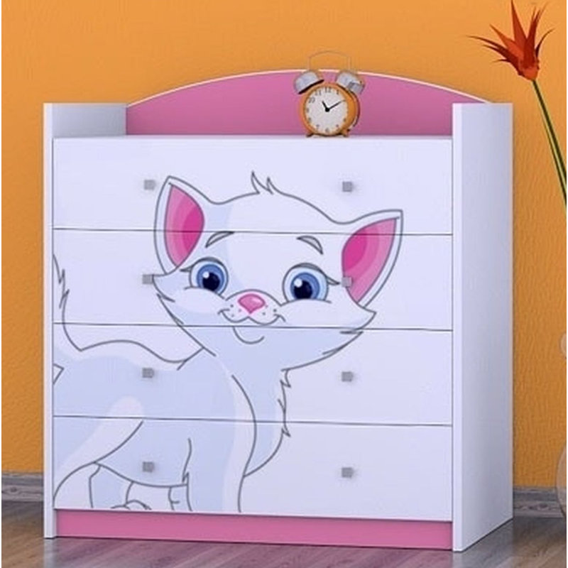 Nickelson Kids 4 - Drawer Chest, Pink