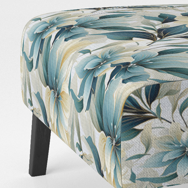Fauteuil de chambre Oceanic, Toile océanique à motif tropical