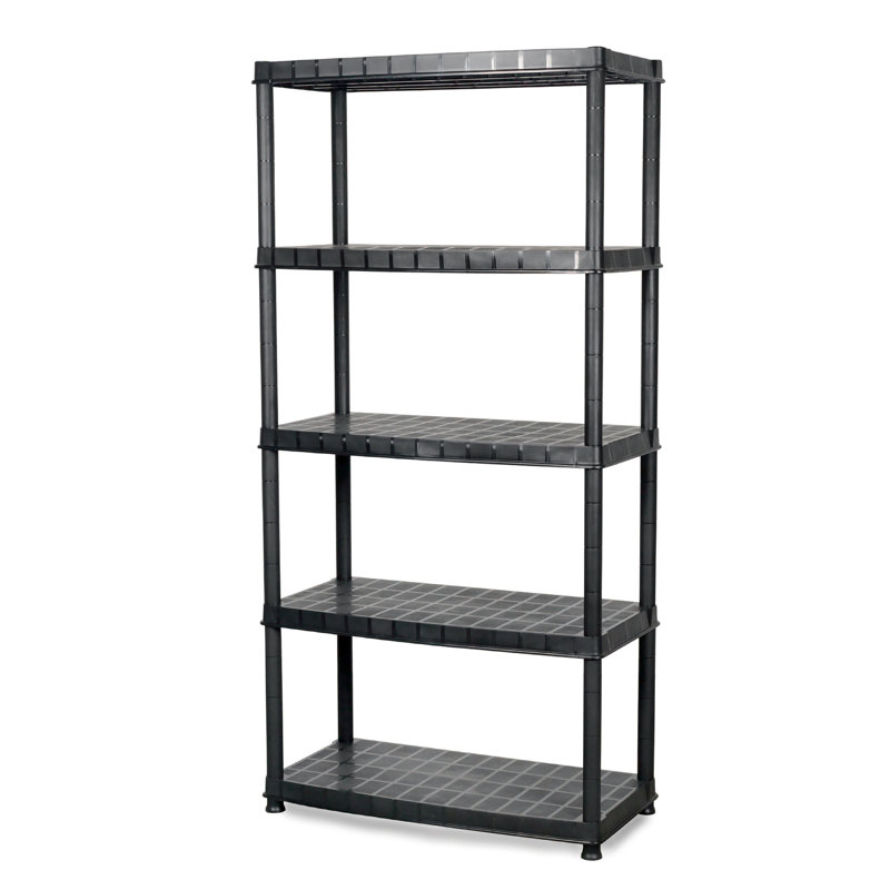 Étagères de rangement H 71 po x l 18 po x P 36 po, Noir