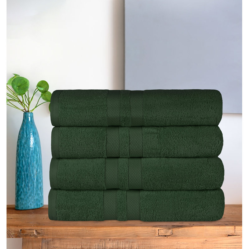Winthrop Cotton Quick-Drying Solid Bath Towel Set, Forest Green