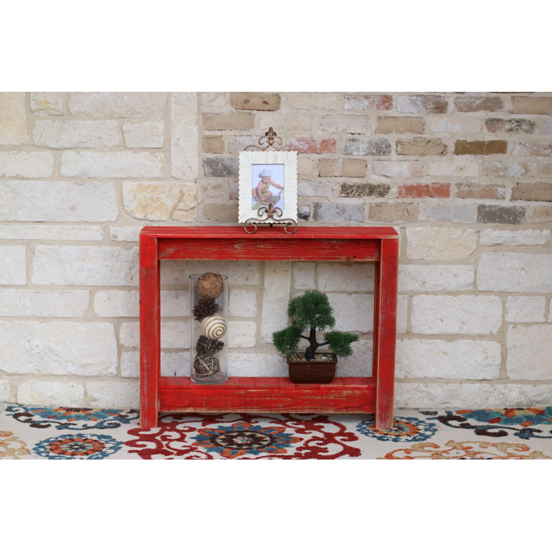 Console en bois massif Biggs, Rouge, H 28 po x l 46 po x P 8 po