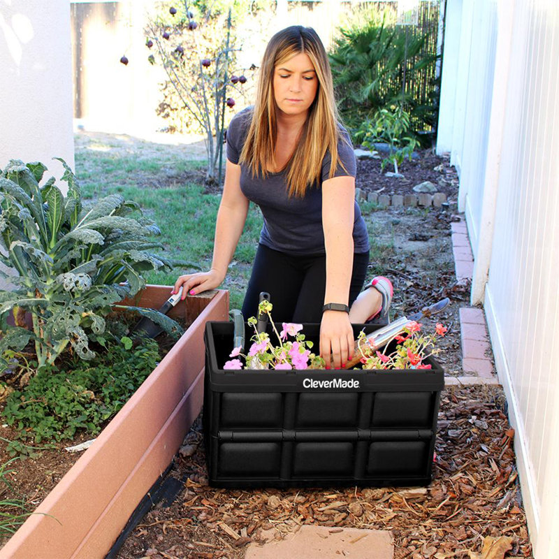 CleverMade Plastic Box, Black, 64 Qt.