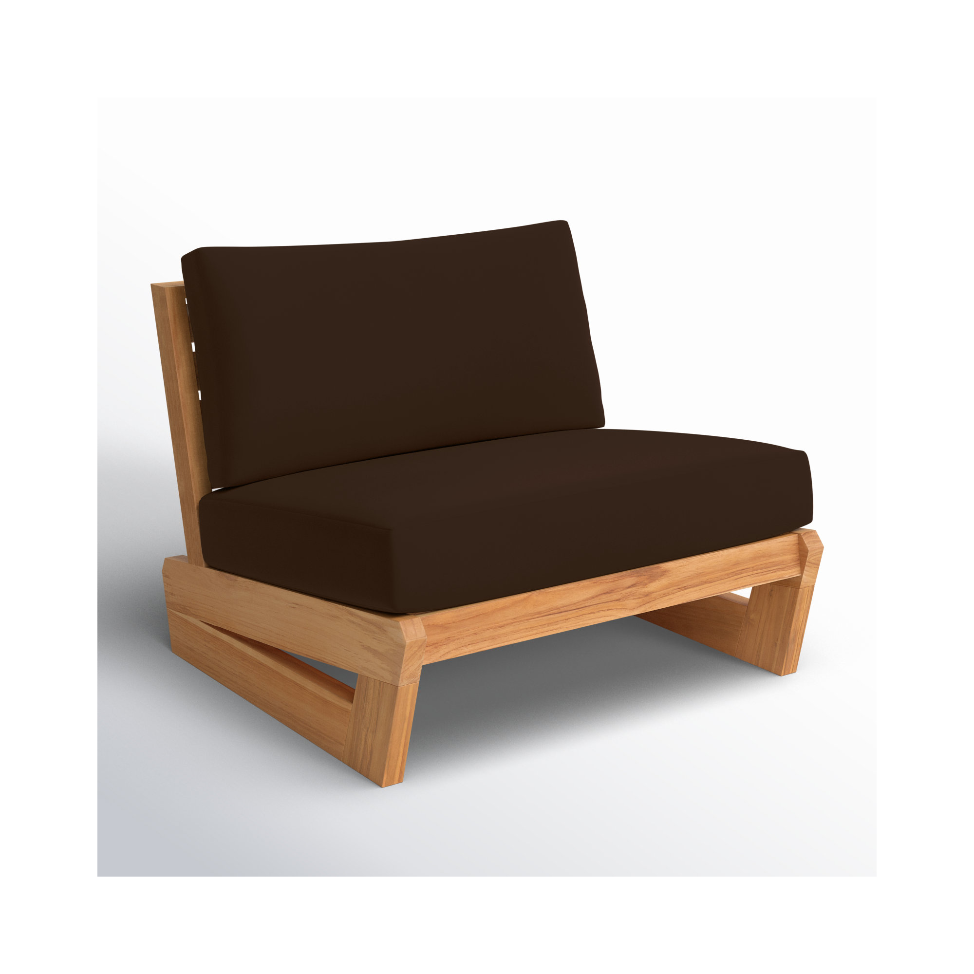 Despina Teak Patio Chair with Cushions, Dark Brown