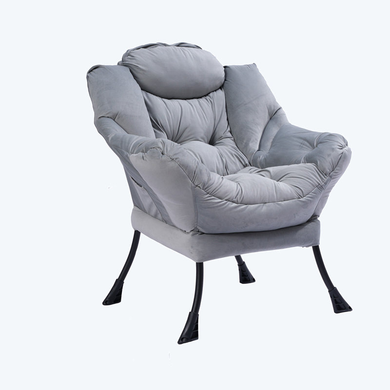 Khelan Upholstered Accent Chair, Light Gray Fabric