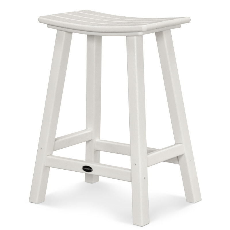 Tabouret de bar de jardin POLYWOOD, Blanc, H 24,75 po